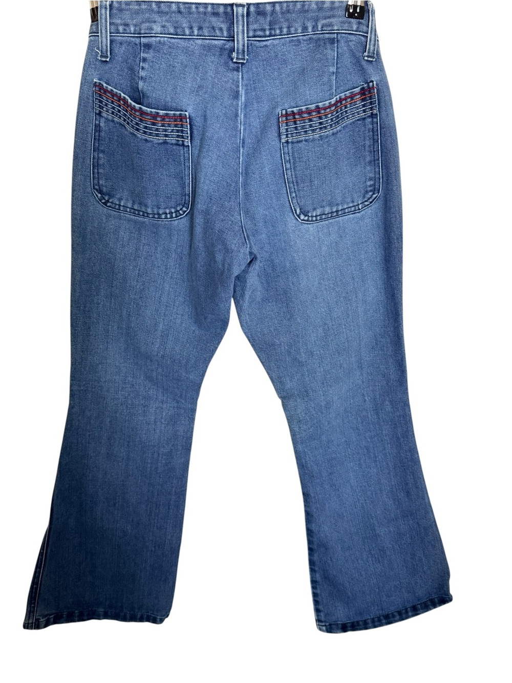 Vintage Y2K Old Navy Flare Jeans Women’s Size 4 Retro Rainbow Stitch Denim - Picture 3 of 10